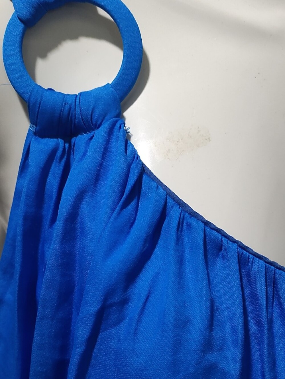 DO+BE Royal Blue One-Shoulder Smocked Waist Dress - Picture 3 of 10